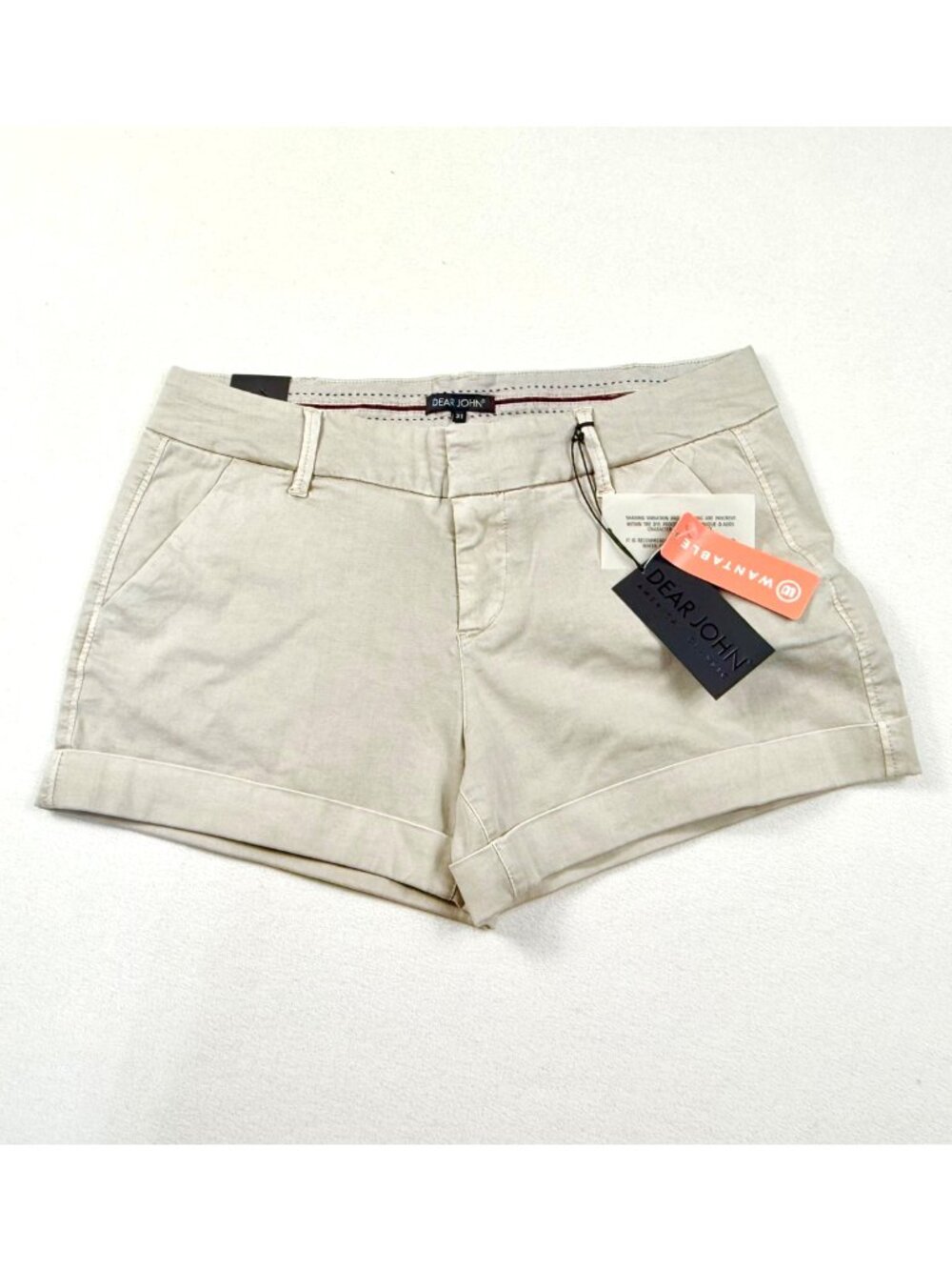 Dear John Women's Hampton Shorts Sandcastle Cotton Blend Size 31 NWT